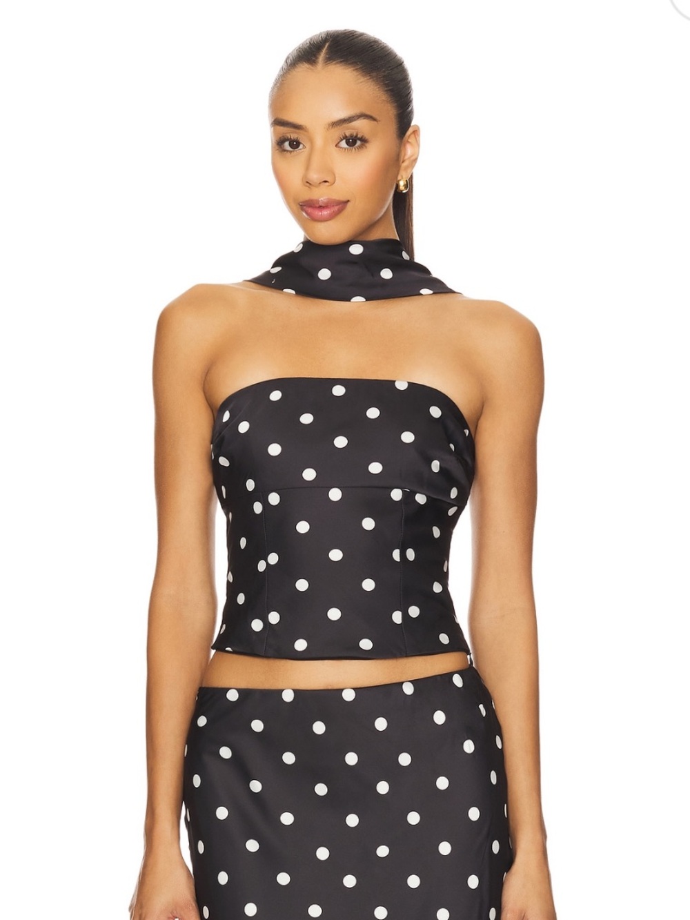 Polka Dot Halter Top - Black & White